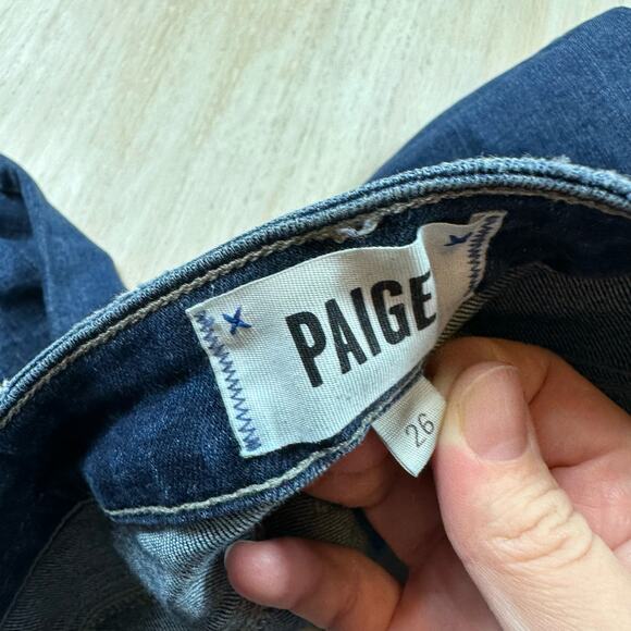 PAIGE Verdugo Ankle Distressed Mid Rise Skinny Medium Wash Denim Casual Jeans 26 - Picture 14 of 16